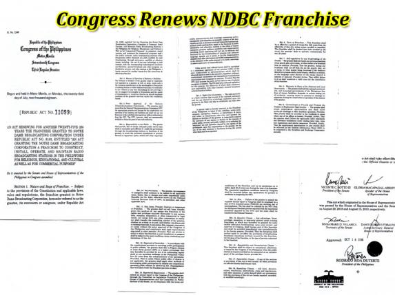 Congress Renews NDBC Franchise